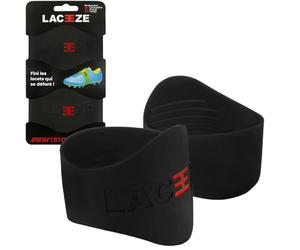 Laceeze Original Bands - As Seen on Dragons' Den - Ribbed Technology - Secure Laces, Prevents Unraveling, Fits Shoe Size UK C13 - UK 6.5, Black, Ideal for Sports Shoes, Football, Rugby