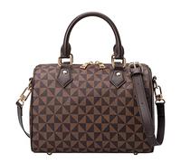 Grand sac à main à bandoulière pour femme avec poignée sur le dessus, marron