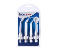 LACER HIDRO Lot de 4 recharges pour hydropulseur buccal, brosse hydropulseur dentaire, nettoyant lingual et subgingival, brosse électrique, irrigation buccale et massage des gencives, nettoyage en