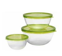 Lacers Lot de 6 saladiers en verre avec couvercles 1000 ml, 1 x 2500 ml et 1 x 4200 ml