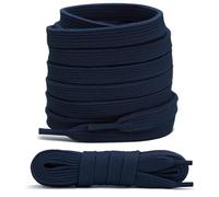 Laceter 2 Paires de Lacets Plats en Coton 8 mm pour Baskets, Sneakers, Chaussures de Sport ou Ville - Confortables, Solides, Résistants, Pour Homme Femme Enfant - 120 cm - Bleu Cosmos x 2
