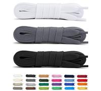 Laceter 3 Paires de Lacets Plats Coton 8mm pour Baskets, Sneakers, Chaussures de Sport - Compatibles Nike, Adidas, Converse, Vans, New Balance - Fabriqués en Europe - Longueur 150 cm, Classics