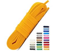Laceter Lacets Plats Premium en Coton pour Baskets - Lacet de Remplacement pour chaussures de Sport et Sneakers ou pour Enfants - Épaisseur 8mm - Compatible avec Converse, Nike - Orange clair, 180 cm
