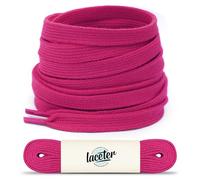 Laceter Lacets Plats Premium en Coton pour Baskets - Lacet de Remplacement pour chaussures de Sport et Sneakers ou pour Enfants - Épaisseur 8mm - Compatible avec Converse, Nike - Rose pivoine, 150 cm