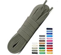 Laceter Lacets Plats Premium en Coton pour Baskets - Lacet de Remplacement pour chaussures de Sport et Sneakers ou pour Enfants - Épaisseur 8mm - Compatible avec Converse, Nike - Gris army, 75 cm