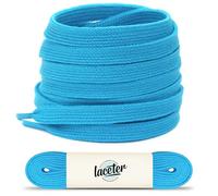 Laceter Lacets Plats Premium en Coton pour Baskets - Lacet de Remplacement pour chaussures de Sport et Sneakers ou pour Enfants - Épaisseur 8mm - Compatible avec Converse, Nike - Bleu lagon, 75 cm