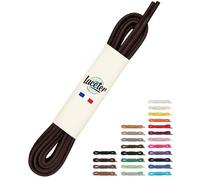 Laceter Lacets Ronds Cirés Fins 2,4mm pour Chaussures de Ville - Lacet Idéal pour Derbies, Richelieu, Bottines Cuir, Mocassins - Style Habillé Élégant et Résistant - Marron foncé, 90 cm