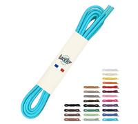 Laceter Lacets Ronds Cirés Fins 2,4mm pour Chaussures de Ville - Lacet Idéal pour Derbies, Richelieu, Bottines Cuir, Mocassins - Style Habillé Élégant et Résistant - Bleu turquoise, 120 cm