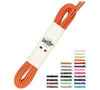 Laceter Lacets Ronds Cirés Fins 2,4mm pour Chaussures de Ville - Lacet Idéal pour Derbies, Richelieu, Bottines Cuir, Mocassins - Style Habillé Élégant et Résistant - Orange, 90 cm - X2