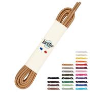 Laceter Lacets Ronds Cirés Fins 2,4mm pour Chaussures de Ville - Lacet Idéal pour Derbies, Richelieu, Bottines Cuir, Mocassins - Style Habillé Élégant et Résistant - Camel, 75 cm - X2