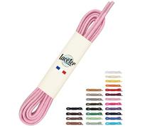 Laceter Lacets Ronds Cirés Fins 2,4mm pour Chaussures de Ville - Lacet Idéal pour Derbies, Richelieu, Bottines Cuir, Mocassins - Style Habillé Élégant et Résistant - Rose, 60 cm