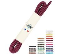 Laceter Lacets Ronds Cirés Fins 2,4mm pour Chaussures de Ville - Lacet Idéal pour Derbies, Richelieu, Bottines Cuir, Mocassins - Style Habillé Élégant et Résistant - Bordeaux, 120 cm