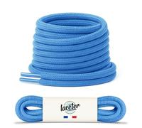 Laceter Lacets Ronds Épais 4mm pour Bottes, Dr Martens, Chaussures de Randonnée, Outdoor, Travail - Robustes, Durables - Fabriqués en Europe Haute Résistance - Bleu neptune, 75 cm
