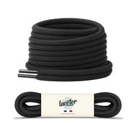 Laceter Lacets Ronds Épais 4mm pour Bottes, Dr Martens, Chaussures de Randonnée, Outdoor, Travail - Robustes, Durables - Fabriqués en Europe Haute Résistance - Noir charbon, 180 cm