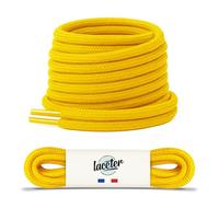 Laceter Lacets Ronds Épais 4mm pour Bottes, Dr Martens, Chaussures de Sécurité, Randonnée, Outdoor, Travail - Robustes, Durables - Fabriqués en Europe Haute Résistance - Jaune banane, 120 cm - X2