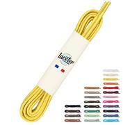 Laceter Lacets Ronds Fins 2,4mm pour Chaussures de Ville - Lacet Idéal pour Derbies, Richelieu, Bottines Cuir, Mocassins - Style Habillé Élégant et Résistant - Jaune, 60 cm