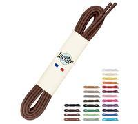 Laceter Lacets Ronds Fins 2,4mm pour Chaussures de Ville - Lacet Idéal pour Derbies, Richelieu, Bottines Cuir, Mocassins - Style Habillé Élégant et Résistant - Marron, 75 cm - X2