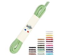 Laceter Lacets Ronds Fins 2,4mm pour Chaussures de Ville - Lacet Idéal pour Derbies, Richelieu, Bottines Cuir, Mocassins - Style Habillé Élégant et Résistant - Vert clair, 90 cm