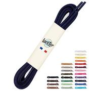Laceter Lacets Ronds Fins 2,4mm pour Chaussures de Ville - Lacet Idéal pour Derbies, Richelieu, Bottines Cuir, Mocassins - Style Habillé Élégant et Résistant - Bleu marine, 90 cm - X2