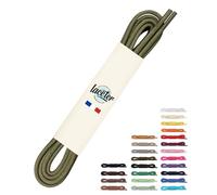 Laceter Lacets Ronds Fins 2,4mm pour Chaussures de Ville - Lacet Idéal pour Derbies, Richelieu, Bottines Cuir, Mocassins - Style Habillé Élégant et Résistant - Vert kaki, 60 cm - X2