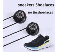 Lacets à boucle pivotante en corde épaisse, nouvelle version améliorée, lacets automatiques sans nœuds, pour enfants et adultes, accessoires pour chaussures de sport. Black Darts