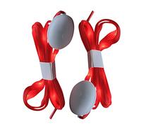 Lacets à paillettes élastiques pour les personnes lumineuses - Pour jeunes - Tricot - Nylon - Ceinture lumineuse - Arc-en-ciel - Lacets ronds, rouge, Taille unique pour tous