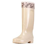 Lacets Chaussures De Women's Spring Summer Autumn And Winter High Top Plus Velvet Cotton Removable And Washable Outdoor Fashion Work Fishing Car Wash Kitchen Appartements Noirs Pour Femmes (Beige, 36)