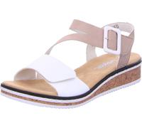 Rieker Femme Sandales V3660, Dame Sandales Fines,Chaussure d'été,Sandale d'été,Confortable,Plate,Blanc (Weiss Kombi / 80),39 EU / 6 UK