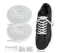 Lacets de chaussures élastiques, lacets inchangés pour lacets élastiques élastiques, polyvalents et confortables, baskets sans nouage, pour chaussures de loisirs et en toile., Blanc., Voir description