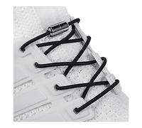 Lacets de chaussures élastiques - Lacets sans nœud pour toutes les baskets pour adultes et enfants, s'adaptent aux chaussures de planche et aux chaussures décontractées (2 paires), noir, X-Large