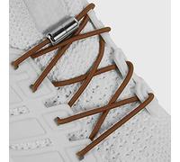 Lacets de chaussures élastiques - Lacets sans nœud pour toutes les baskets pour adultes et enfants, s'adaptent aux chaussures de planche et aux chaussures décontractées (2 paires), marron, X-Large