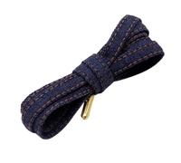 Lacets de chaussures, lacets plats en denim avec pointes en métal Lacets cool pour vos coups de pied Lacets bleus noirs, Dark Blue Gold, 80