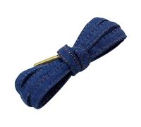 Lacets de chaussures, lacets plats en denim avec pointes en métal Lacets cool pour vos coups de pied Lacets bleus noirs, Blue gold, 160