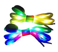 Lacets de chaussures lumineux, LED en nylon souple haute visibilité qui brillent dans le pour la sécurité de nuit, la course à pied, le vélo, ou les soirées disco cool, le cosplay, la danse hi
