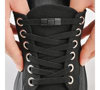 Lacets de chaussures sans cravate de 8mm, lacets à verrouillage à pression sans attaches, lacets élastiques, baskets pour enfants et adultes, lacets plats élargis pour chaussures Orange