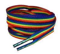 Lacets de chaussures Smart Laces® à rayures plates de 120 cm - Idéal pour les chaussures Converse, Nike, Vans, Doc Martens, Dr Martens, LGBT, Pride, Sports Football et Rugby