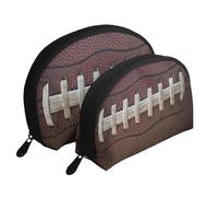 Lacets de Football Américain, Trousse de Maquillage Coquille Femme Petit Porte-Monnaie Trousse de Toilette Trousse à cosmétiques 2 pièces