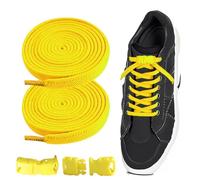 Lacets élastiques - Pas de lacets pour baskets, élastiques sans nouage pour chaussures de sport et de loisirs en toile liquide, de sorte que vos chaussures en quelques secondes, jaune, Voir