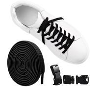 Lacets élastiques - Pas de lacets pour baskets, élastiques sans nouage pour chaussures de sport et de loisirs en toile liquide, de sorte que vos chaussures en quelques secondes, Noir , Voir