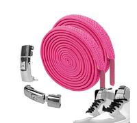 Lacets élastiques pour baskets - Lacets élastiques confortables - Coupe de chaussures flexible - Lacets sans cravates - Lacets avec boucles en métal pour chaussures de sport, rose, Voir description