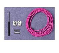 Lacets élastiques réfléchissants en métal, serrure coulissante, sans cravate, baskets de loisirs rondes, lacets de chaussures paresseux pour entraîneurs, chaussures décontractées(Reflective Rose Red)