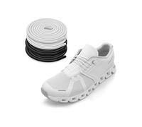 Lacets élastiques ronds sans nœud 40cm noir et blanc pour chaussures de sport et running, lot de 2 paires en caoutchouc résistant