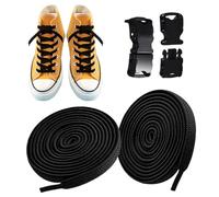 Lacets élastiques sans nœud | Lacets plats pour enfants et adultes | Lacets sans nœud pour chaussures de sport | Lacets élastiques réglables et polyvalents sans nœud pour sports en toile et, Noir