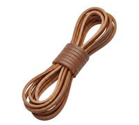 Lacets en cuir de qualité - Largeur de 3,5 mm - longueur : 80 cm, 120 cm, 140 cm. Pour brogue d’Oxford, Timberland ou chaussure bateau - marron - marron foncé,