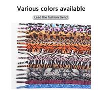 Lacets Lumineux à Motif Animal pour Chaussures de dehors, Baskets Plates, Tigre, Salle, Imprimé Léopard, Randonnée en Plein Air, 1 Paire black red leopard