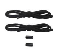 Lacets paresseux en nylon hautement élastique avec rabats en métal pour différents types de chaussures de sport Lacets pour un usage quotidien, Noir