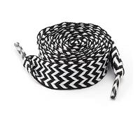 Lazy Lacets pour chaussures de sport pour homme et femme 2 cm/3 cm de large, plats et élargis, lacets plats pour chaussures de sport pour hommes et femmes, Noir et blanc, 2 cm de large, Length 160cm(1