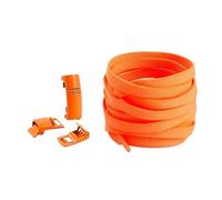 Lacets plats élastiques colorés sans nœud, Orange, Taille unique