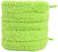 Lacets plats moelleux en peluche 1,5 cm x 100 cm - Lacets ultra doux et durables pour baskets, bottes et baskets | Salle de sport, randonnée et confort quotidien, Vert, Taille unique