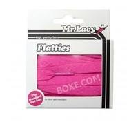 Lacets plats - MR. LACY - Flatties - Rose fluo - 130 cm - Bouts renforcés